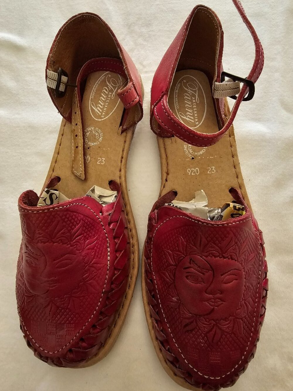Huarache Sandals Handmade dark red sandals.
